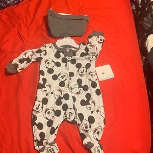Disney Mickey mouse Baby Outfit with hat.